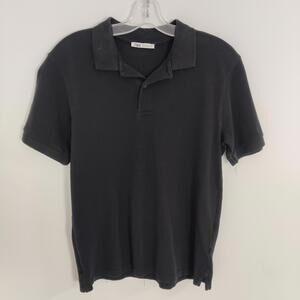 Zara Men's Black Polo Shirt Size Medium Cotton Old Money
